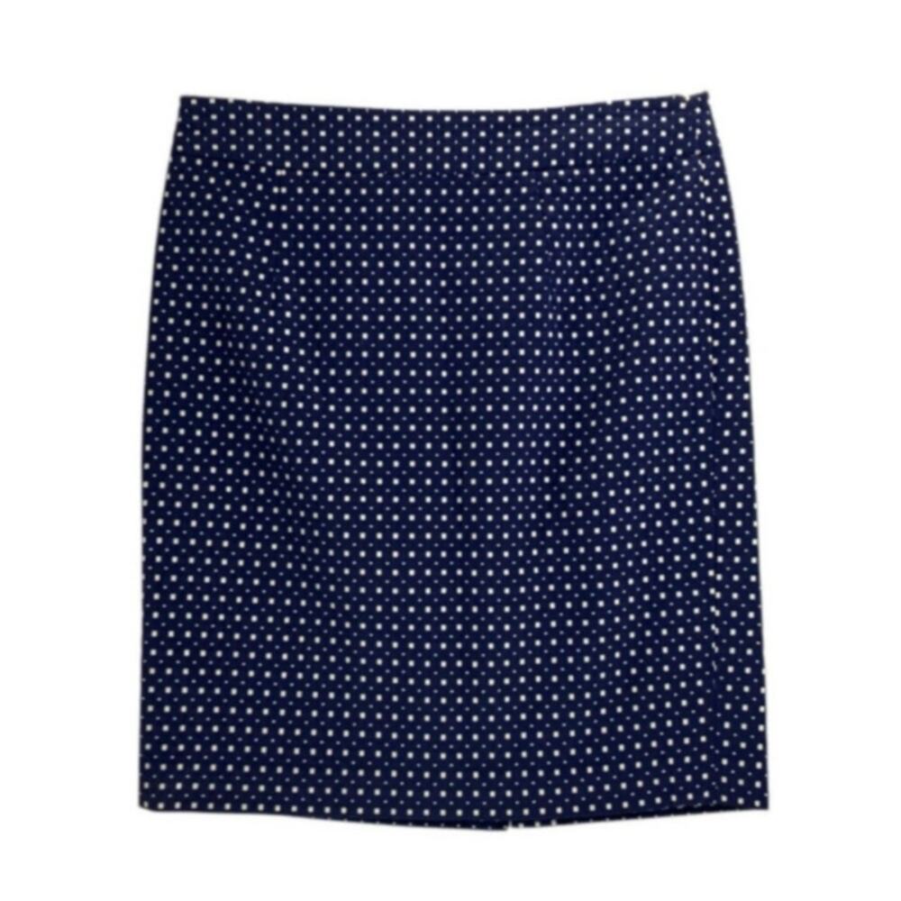 Banana Republic Women's Navy/White Geometric Textured Pencil Mini Skirt SZ S